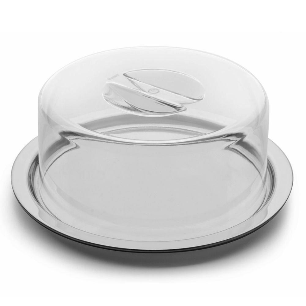 Porta Bolo De Inox Com Tampa Neo Forma - 24cm