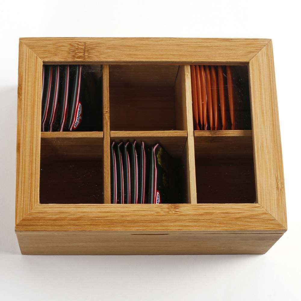 Porta Chá Com Tampa Ecokitchen Mimo Style - Bambu e Transparente