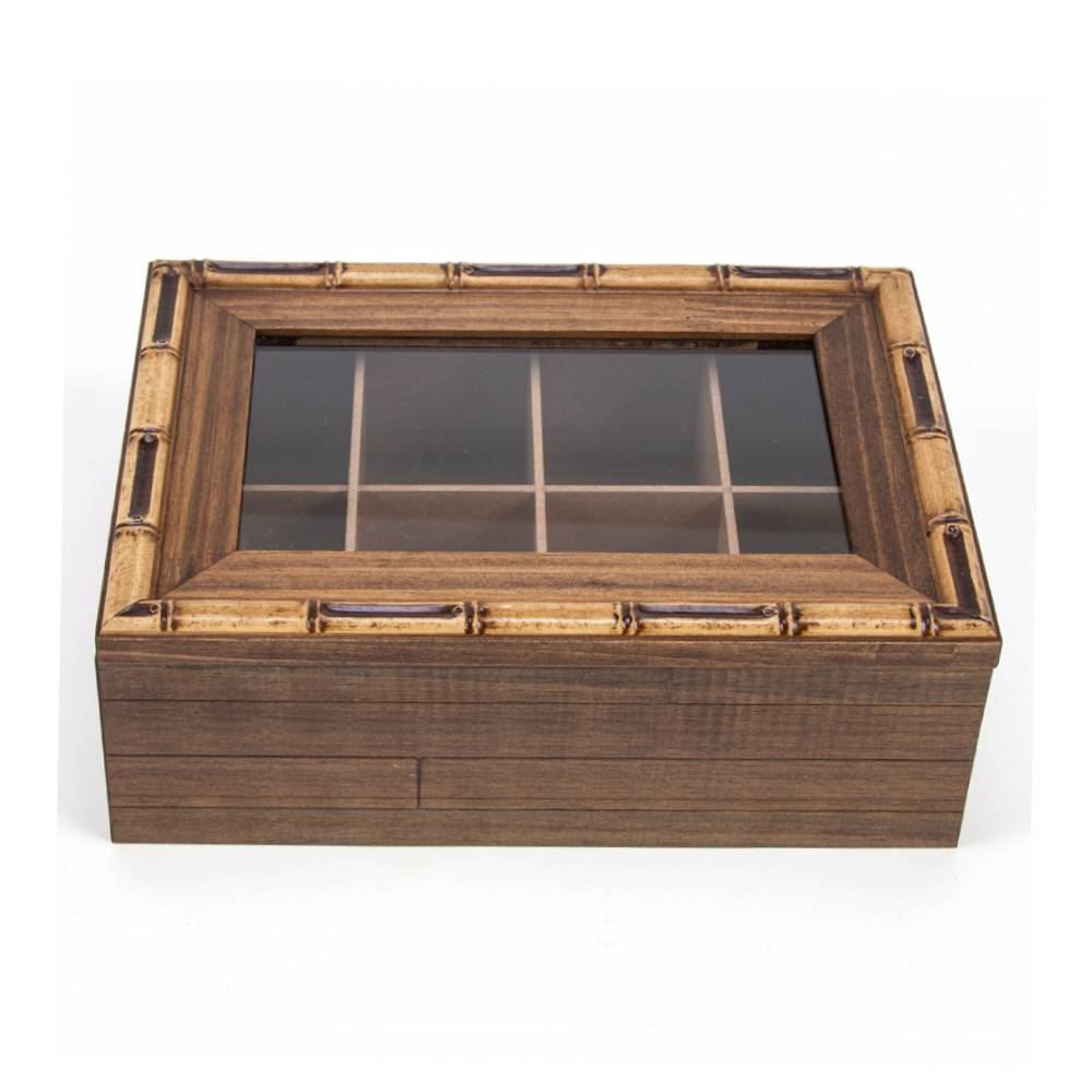 Porta Chá De Madeira Bw Quadros - Bambu