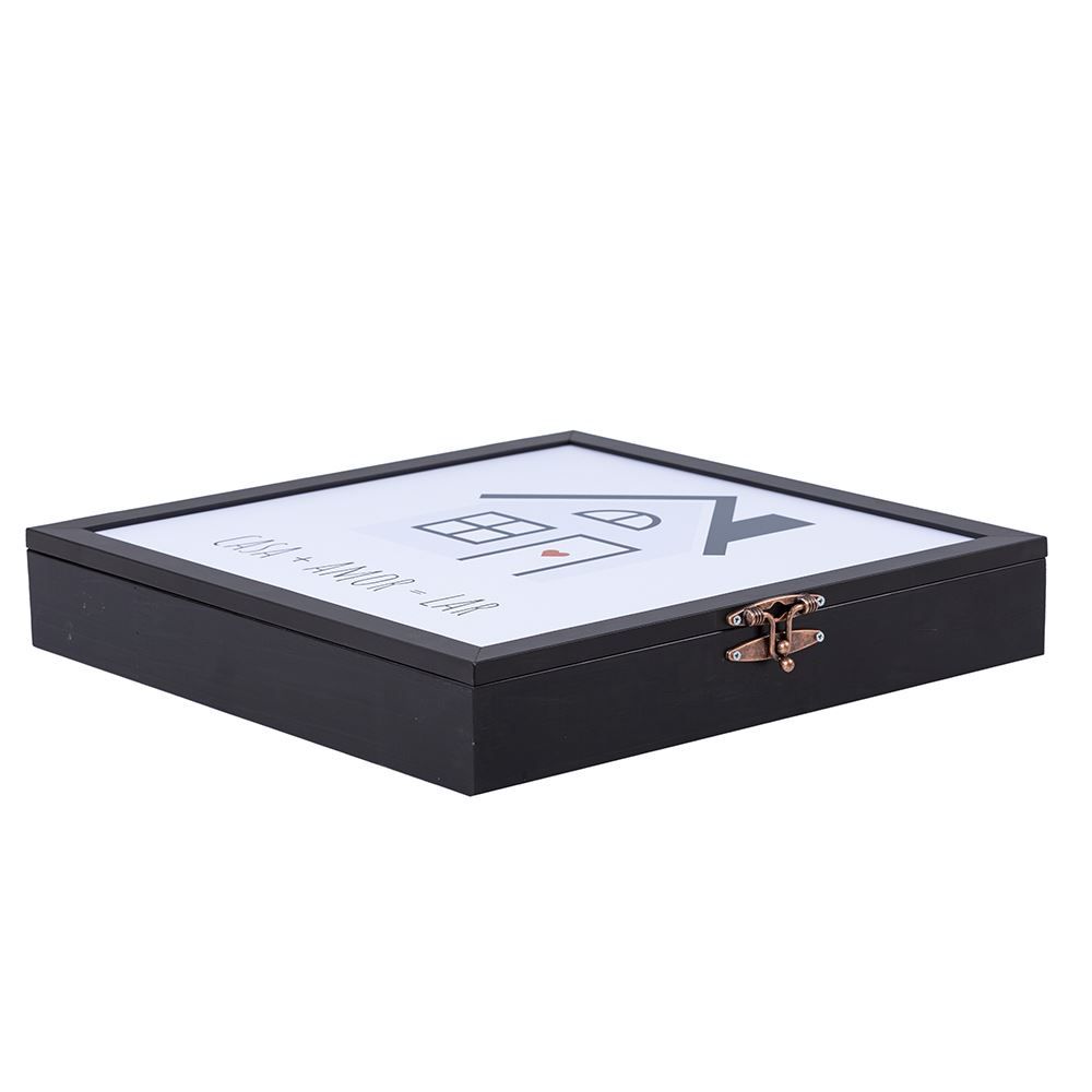 Porta Chaves 33X33cm Bw Quadros - Preto e Branco