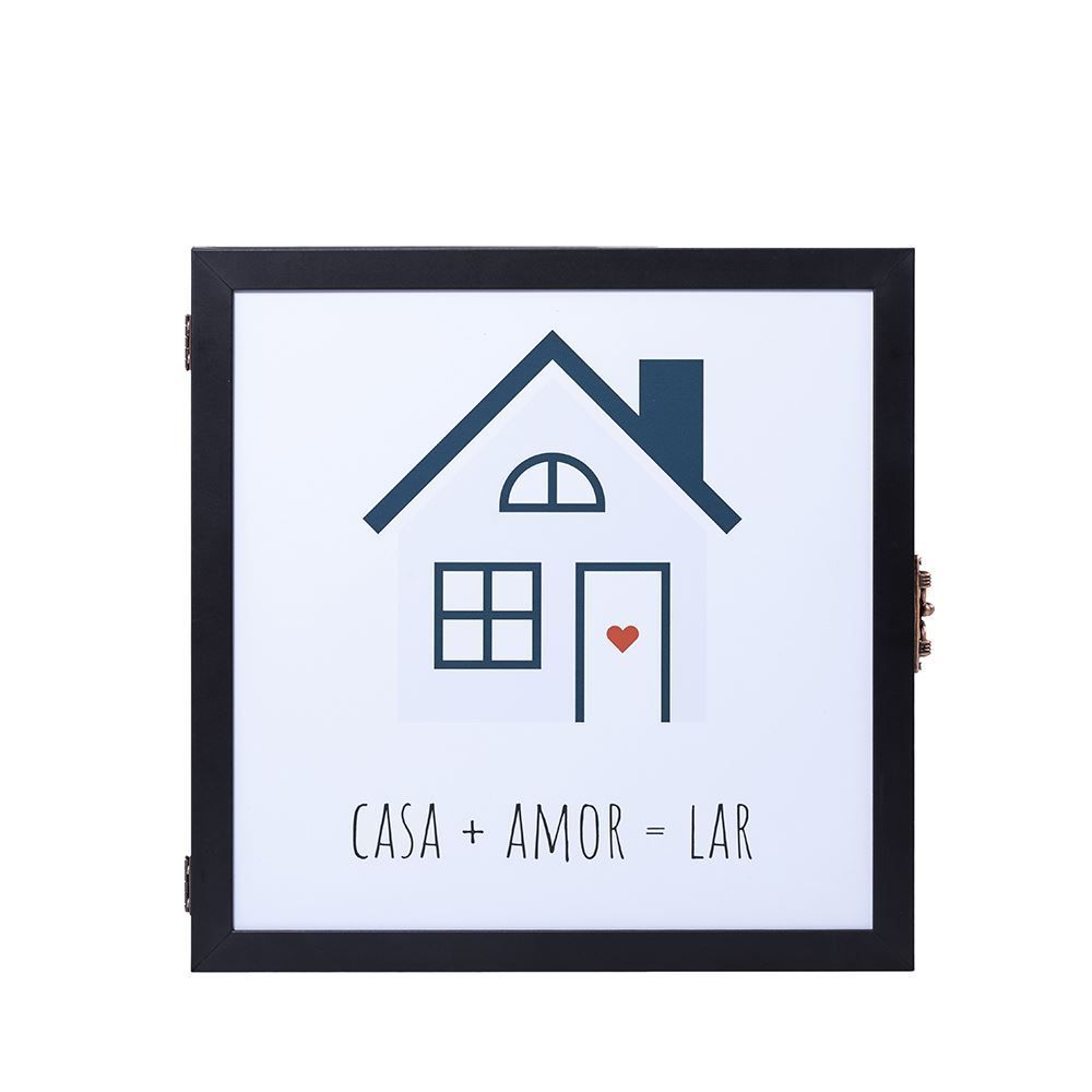 Porta Chaves 33X33cm Bw Quadros - Preto e Branco