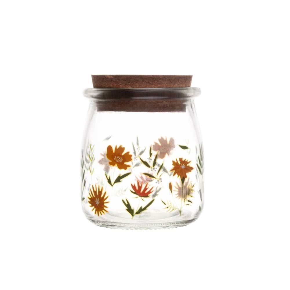 Porta Condimentos De Vidro Com Rolha De Bambu Lyor 190Ml - Flora Rosa