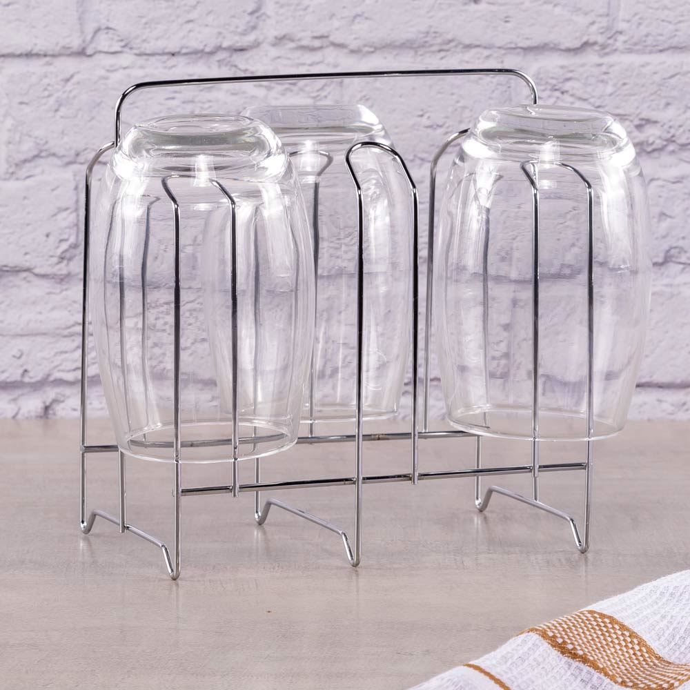 Porta Copos de Mesa 6 Lugares Arthi - Cromado