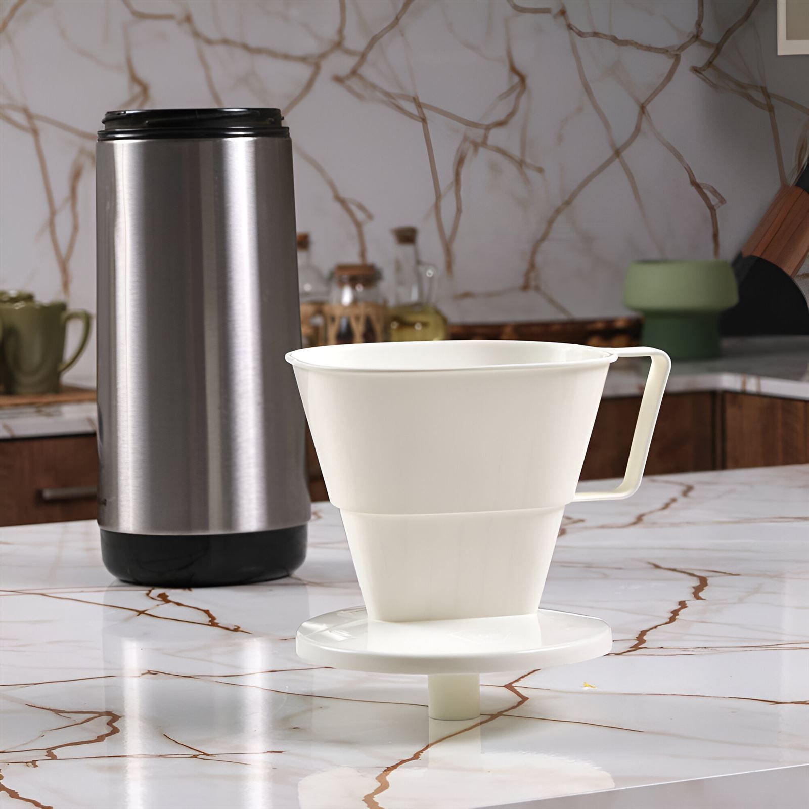 Porta Filtro De Café 103 Plasútil 700Ml - Branco