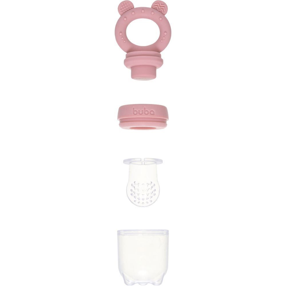 Porta Futinhas Em Silicone Ursinho Buba 6M - Rosa Claro