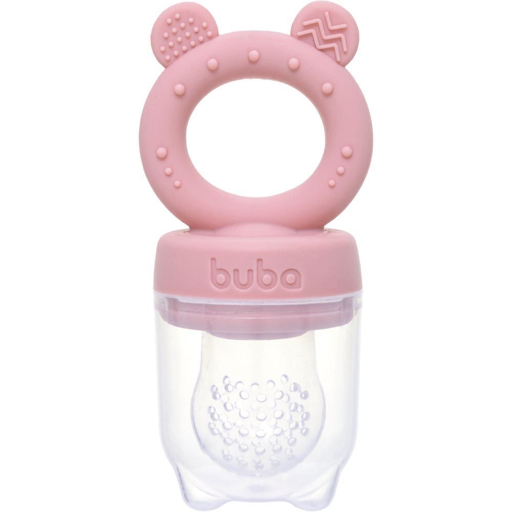 Porta Futinhas Em Silicone Ursinho Buba 6M - Rosa Claro