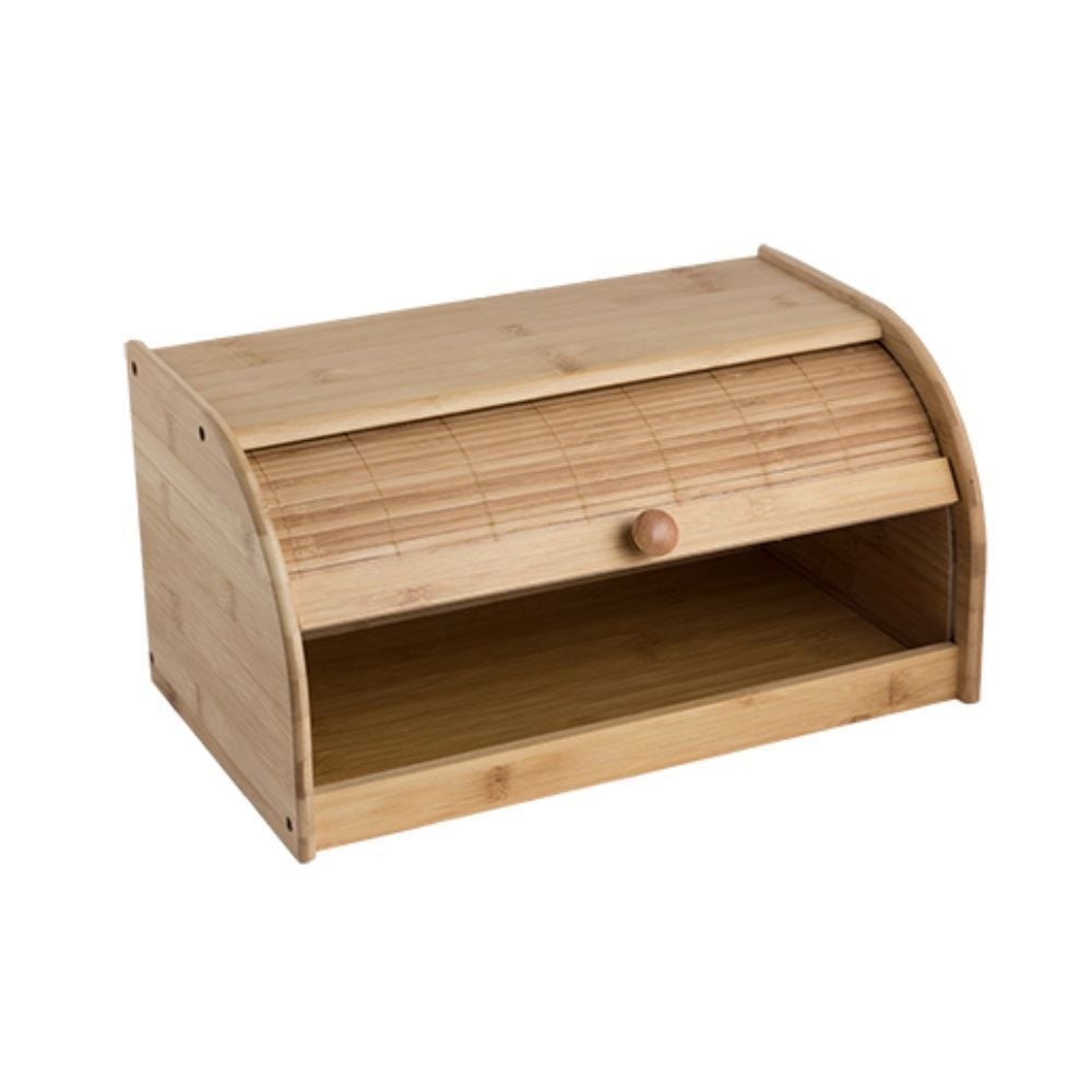 Porta Pães Com Tampa Retrátil Montável Bambu Ecokitchen Mimo 19,5Cm - Bambu