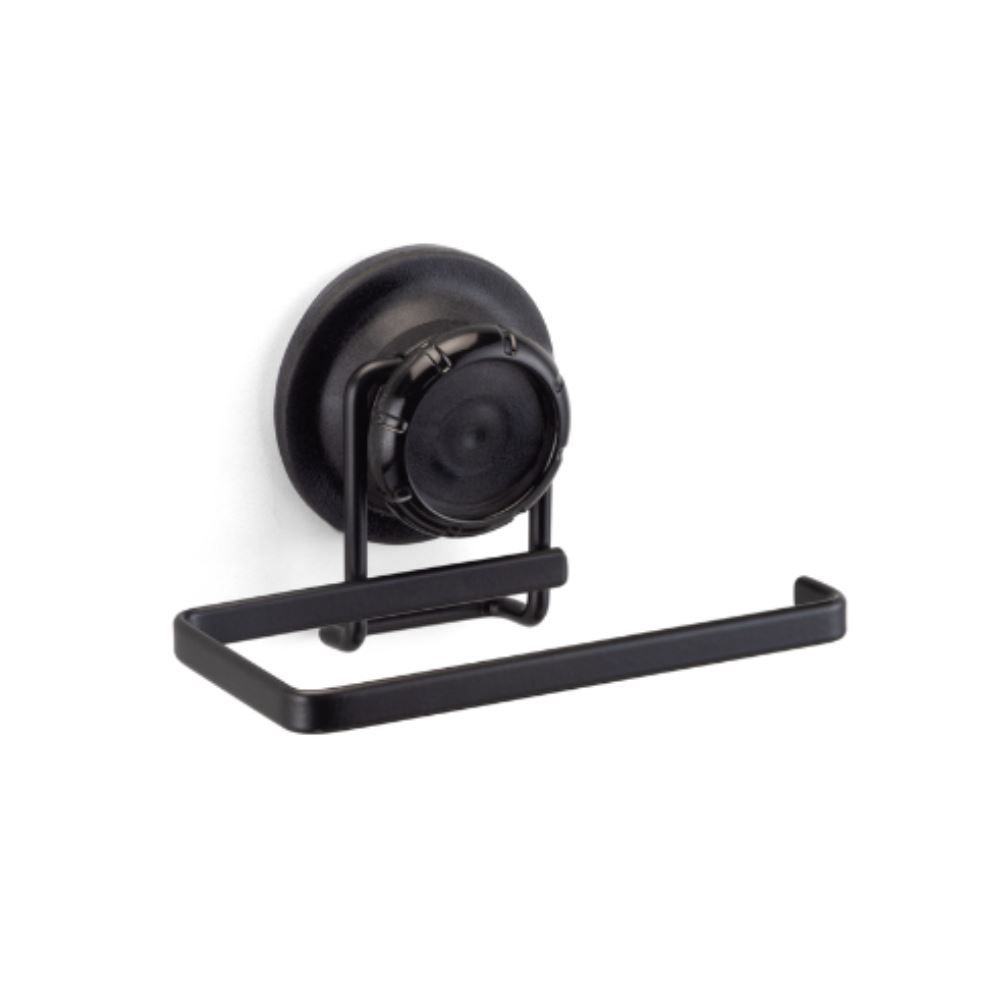 Porta Papel Higiênico Com Ventosa Ultra Sucção Arthi - Preto