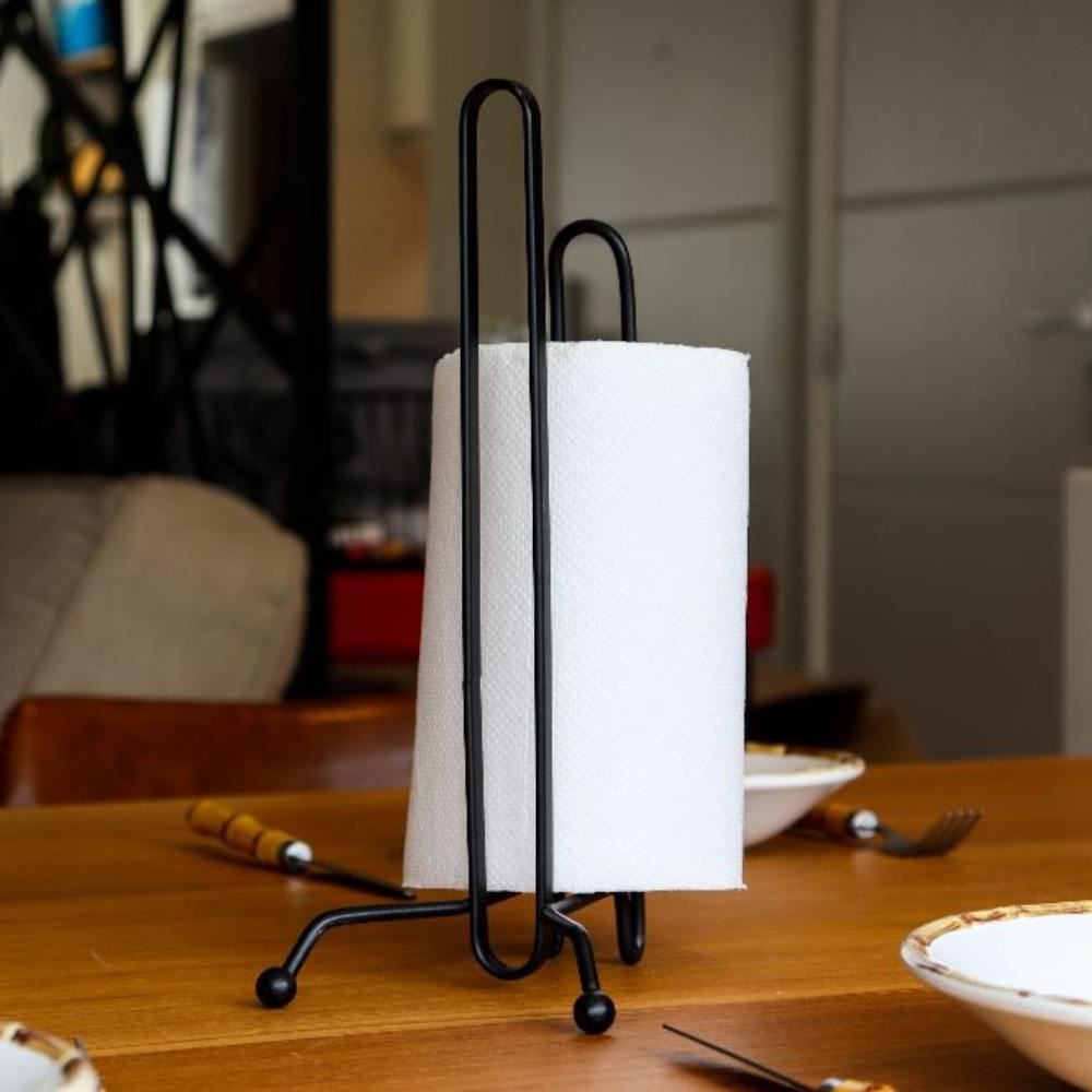 Porta Rolo De Papel Toalha Piatina Black Arthi - Preto
