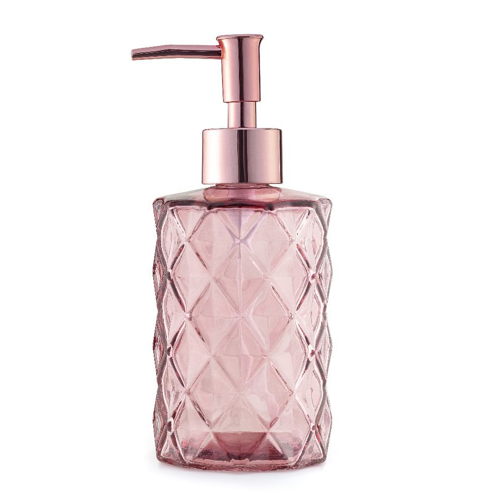 Porta Sabonete Líquido Uz Rosa 330Ml - Vidro