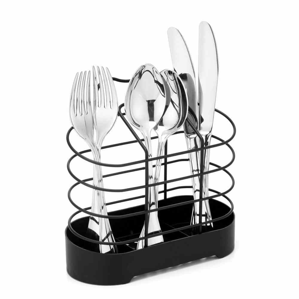 Porta Talheres Belize Black Life Arthi - Aço Inox