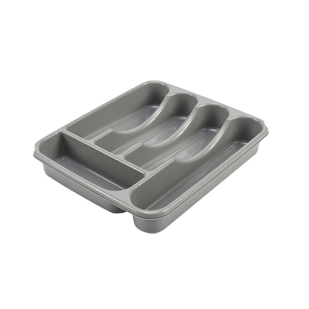 Porta Talheres Sem Tampa Plasvale - Cinza