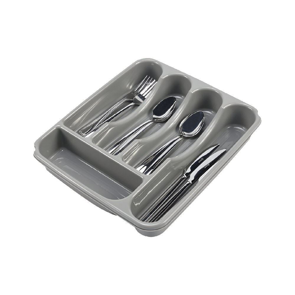 Porta Talheres Sem Tampa Plasvale - Cinza