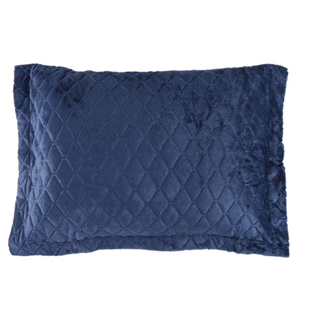 Porta Travesseiro Plush Provence Havan Casa - Azul Mariner