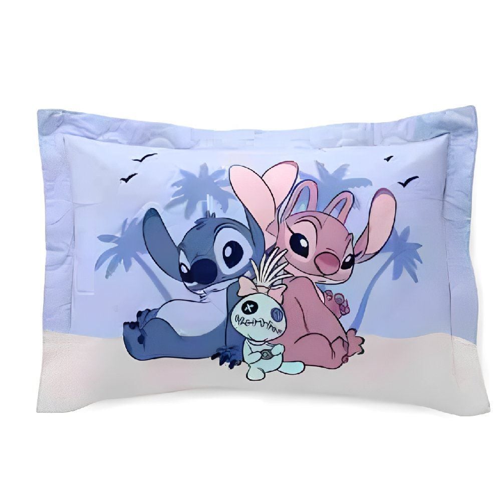 Porta Travesseiro Infantil Estampado Disney Hedrons - Stitch Tropical