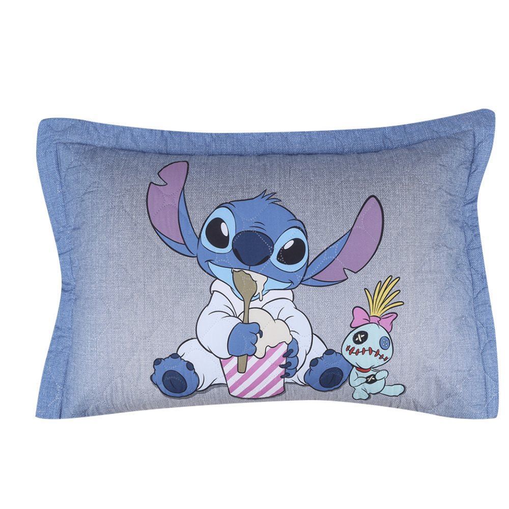 Porta Travesseiro Infantil Estampado Disney Hedrons - Stitch Relax