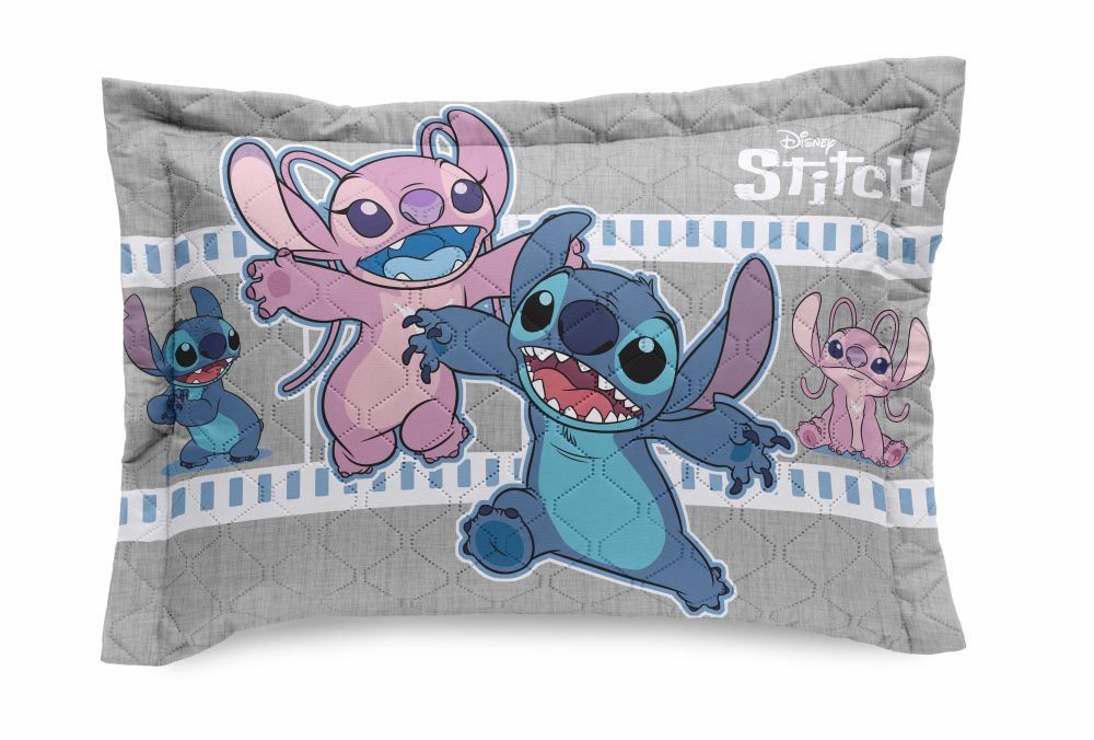 Porta Travesseiro Infantil Estampado Disney Hedrons - STITCH FOTOS