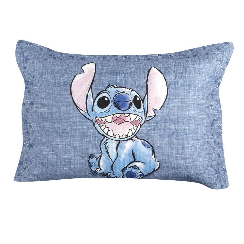 Porta Travesseiro Infantil Estampado Disney Hedrons - Stitch Apaixonado