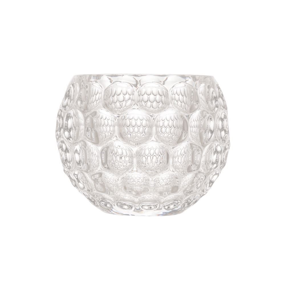Porta Velas De Cristal Bolhas Lyor 9Cm - Transparente