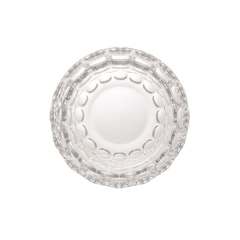 Porta Velas De Cristal Bolhas Lyor 9Cm - Transparente