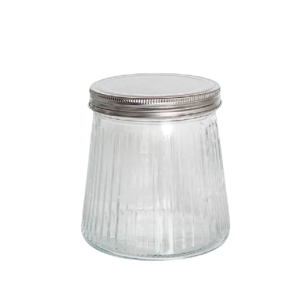 Pote Canelado Com Tampa De Metal Dynasty 680Ml - Prata