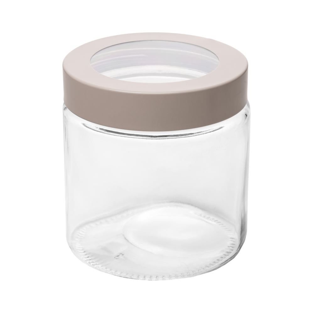 Pote com Tampa Visor 880Ml Lyor - Bege