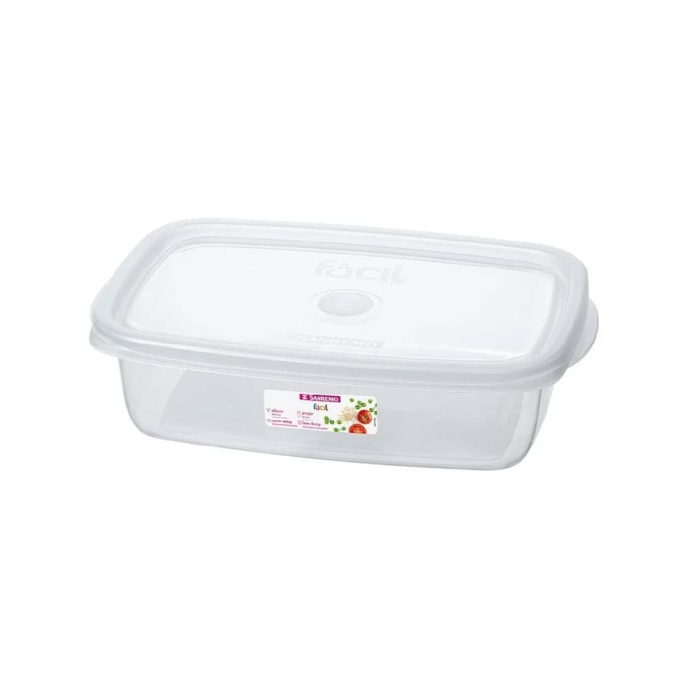 Pote De Plástico Retangular Fácil Sanremo 785Ml - Transparente