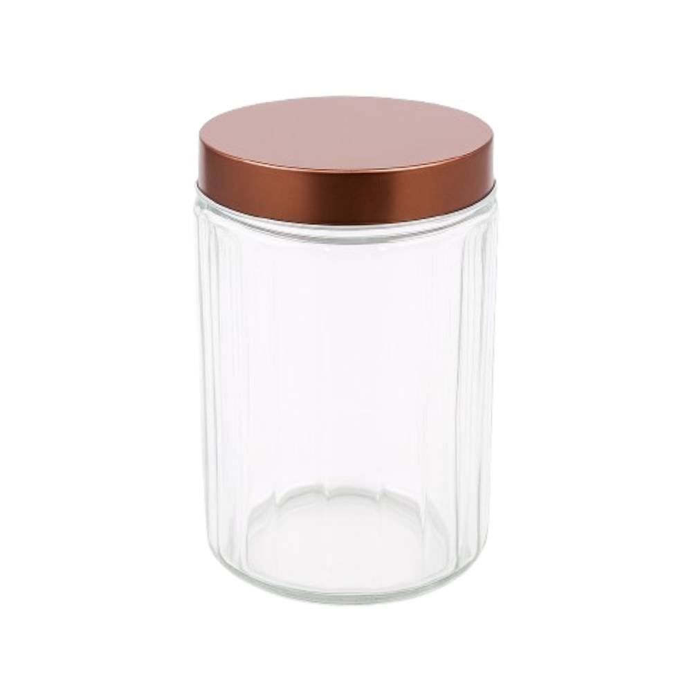 Pote De Vidro Canelado Com Tampa Rosca Rose 1 Litro - Havan Casa