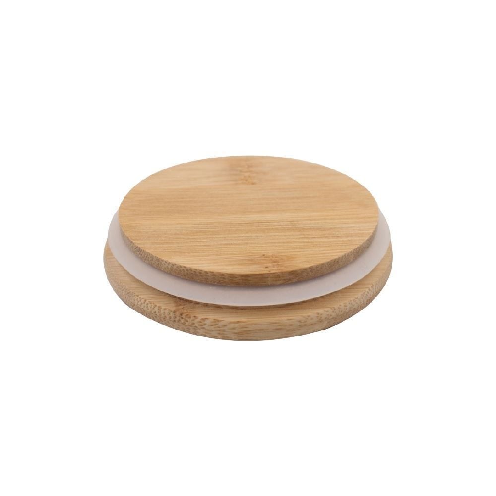 Pote De Vidro Com Tampa Bambu Redondo Havan Casa 1,4 Litros - Transparente