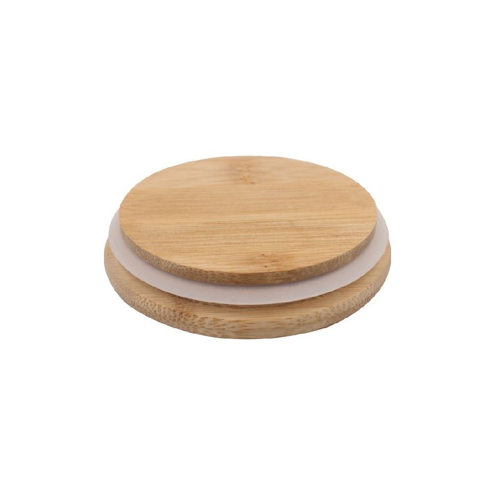 Pote De Vidro Com Tampa Bambu Redondo Havan Casa 490 Ml - Transparente