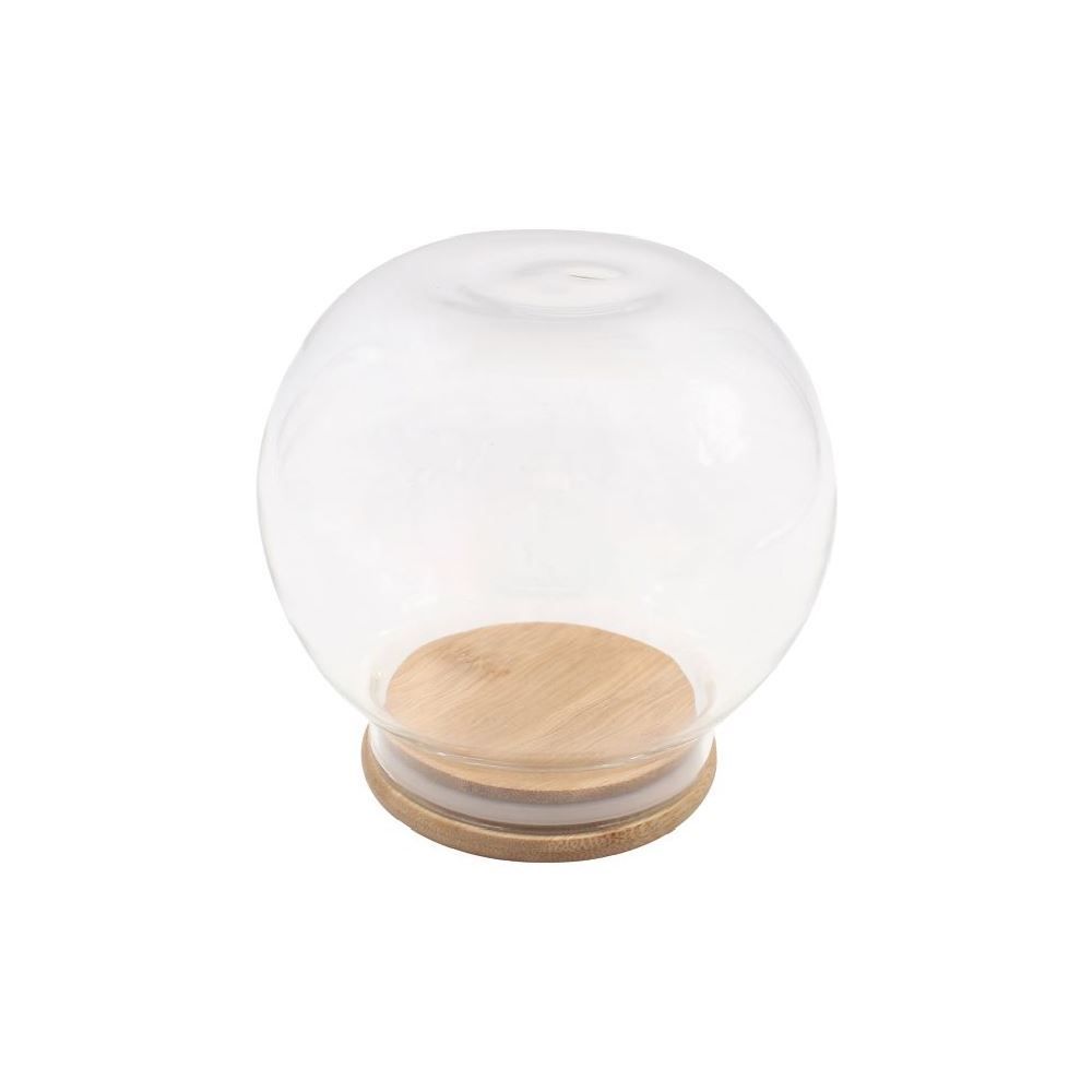 Pote De Vidro Com Tampa Bambu Redondo Havan Casa 800 Ml - Transparente