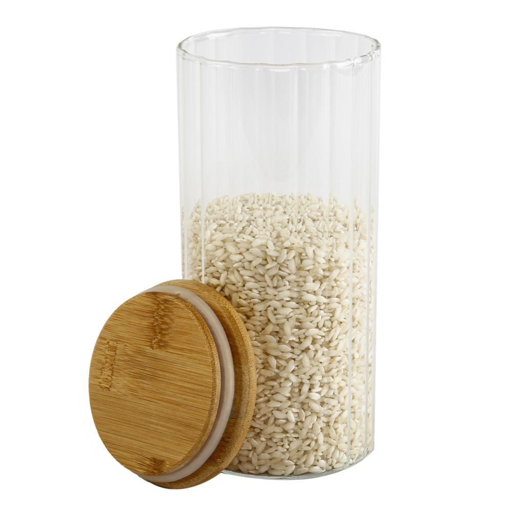 Pote De Vidro Com Tampa Em Bambu Gourmet Wolff - 800ml