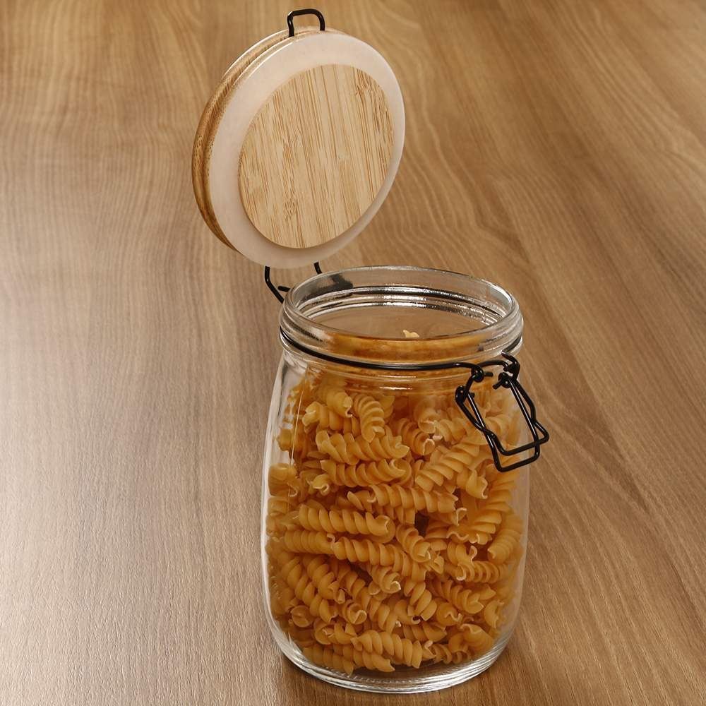 Pote De Vidro Com Tampa Em Bambu Havan Casa - 900ml