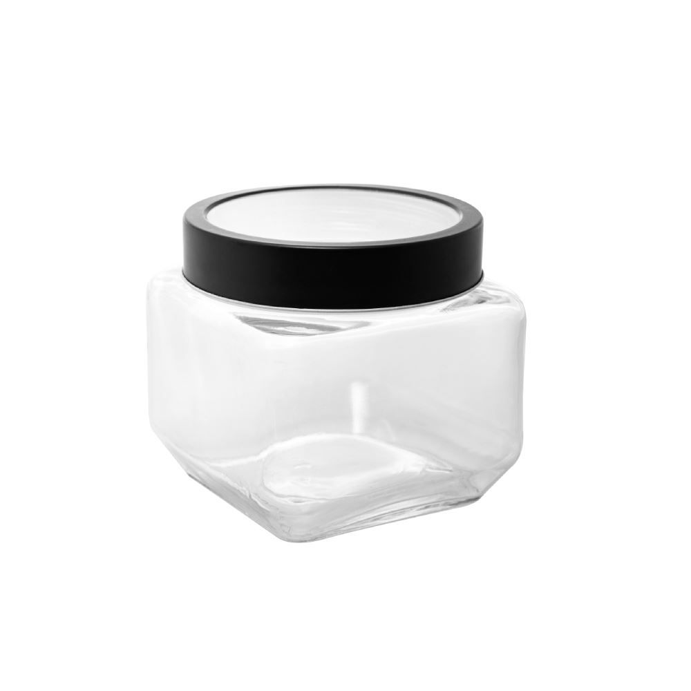 Pote De Vidro Com Tampa Lyor 800 Ml - Preto