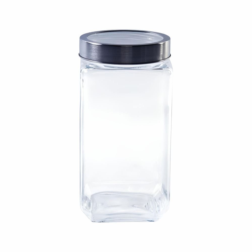 Pote de Vidro com Tampa Gastro Lyor 2,2 Litros - Prata