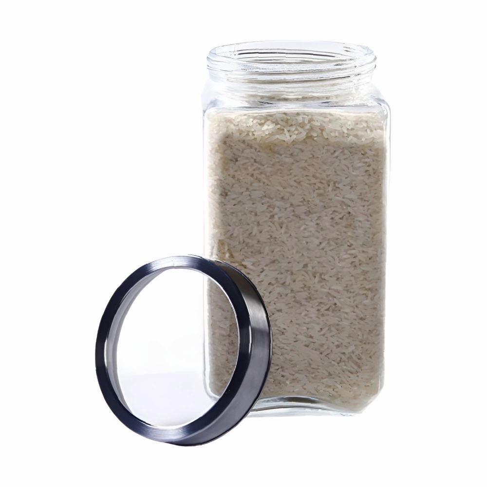 Pote de Vidro com Tampa Gastro Lyor 2,2 Litros - Prata