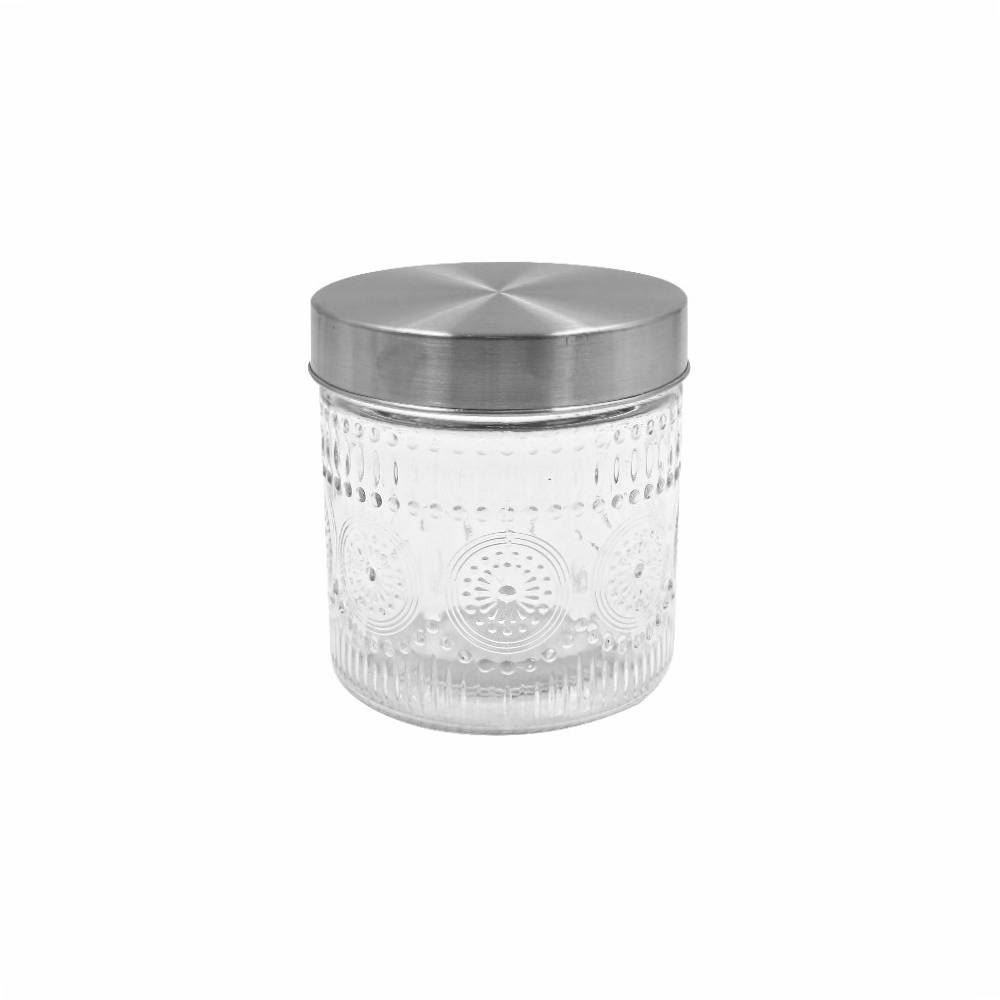 Pote De Vidro Com Tampa Inox Mandala 800Ml - Havan Casa