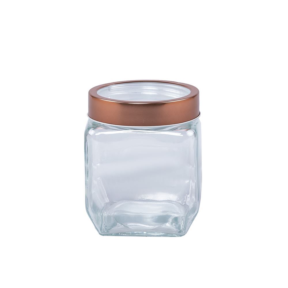 Pote De Vidro Com Tampa Lyor 1,2 Litros - Gold Rosé