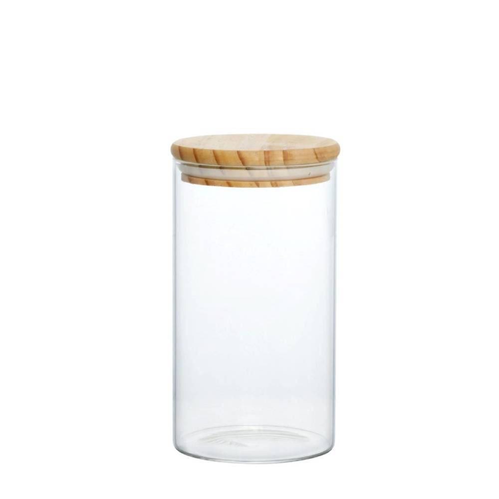 Pote De Vidro Hermético Com Tampa De Bambu Hauskraft 700Ml - Liege