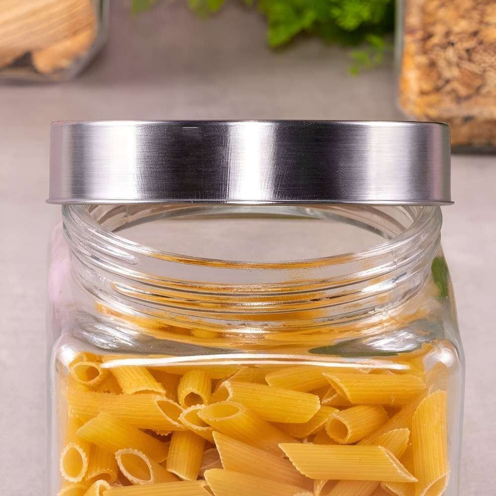 Pote De Vidro Quadrado Wolff 1,2 Litros - Transparente