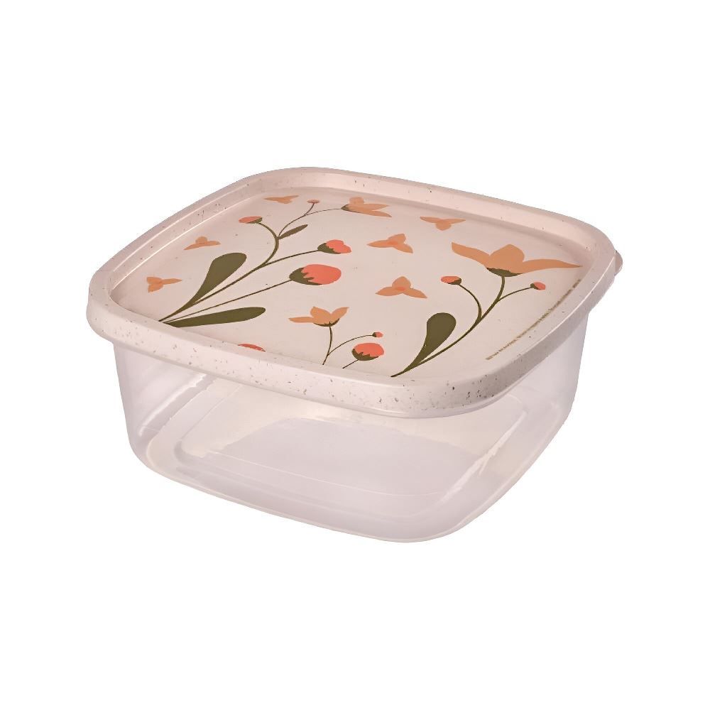 Pote Decorado Quadrado Plasútil 1,6 Litros - Marmorizado Floral