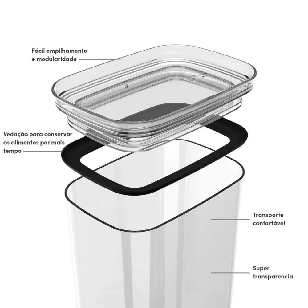 Pote Hermético Para Condimentos Block Ou 340Ml - Transparente 