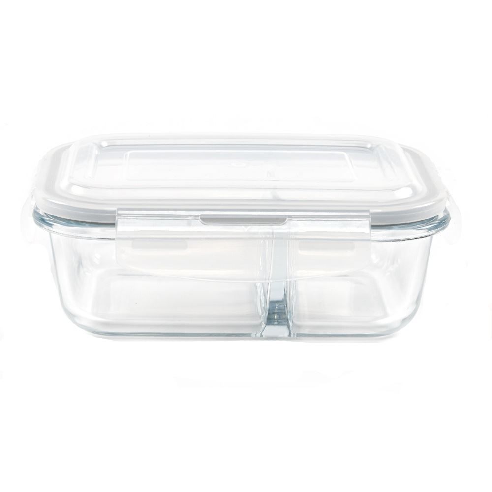 Pote Hermético Com Divisória E Tampa Lyor 640Ml - Vidro