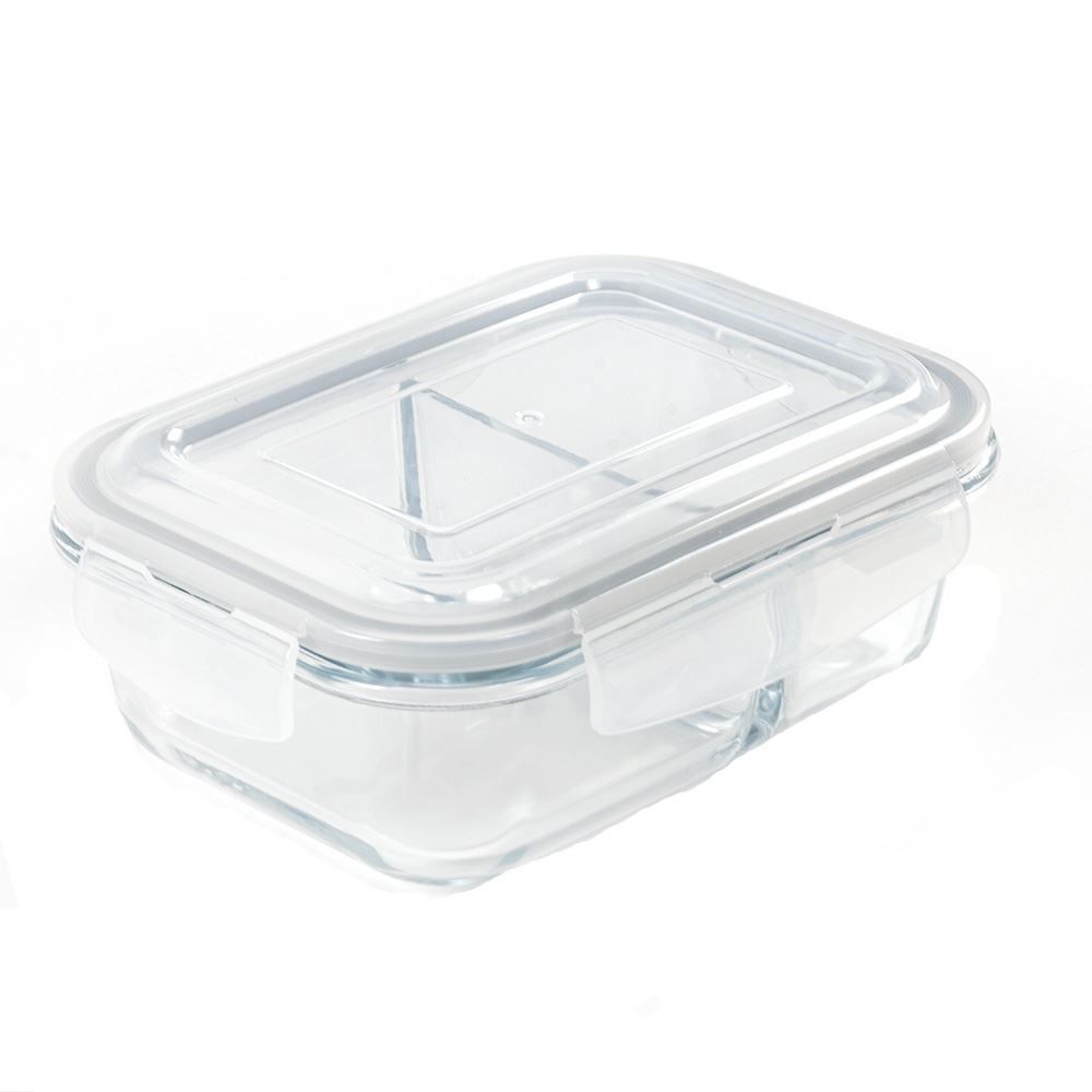 Pote Hermético Com Divisória E Tampa Lyor 640Ml - Vidro