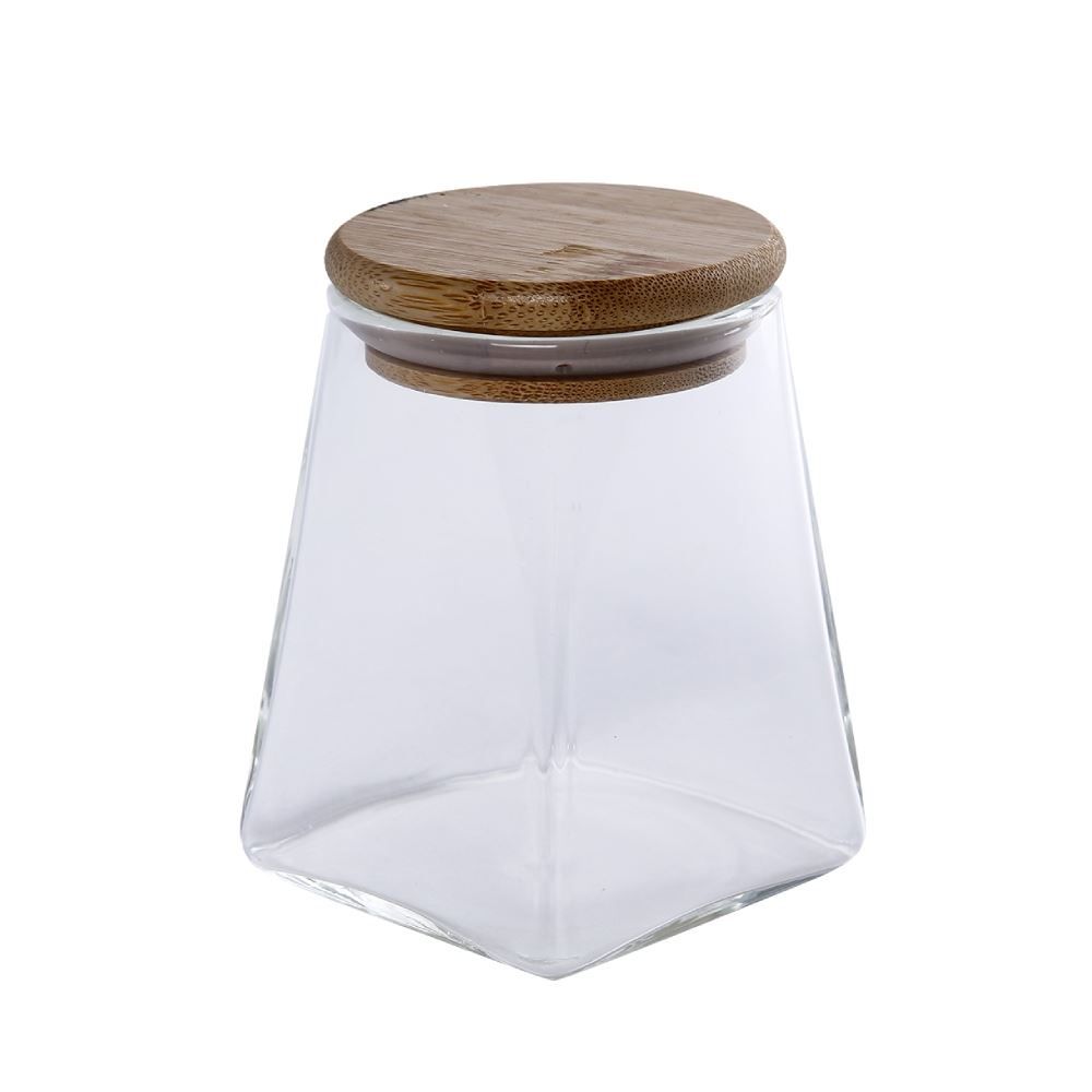 Pote Hermético Com Tampa De Bambu Havan Casa 350Ml - Vidro