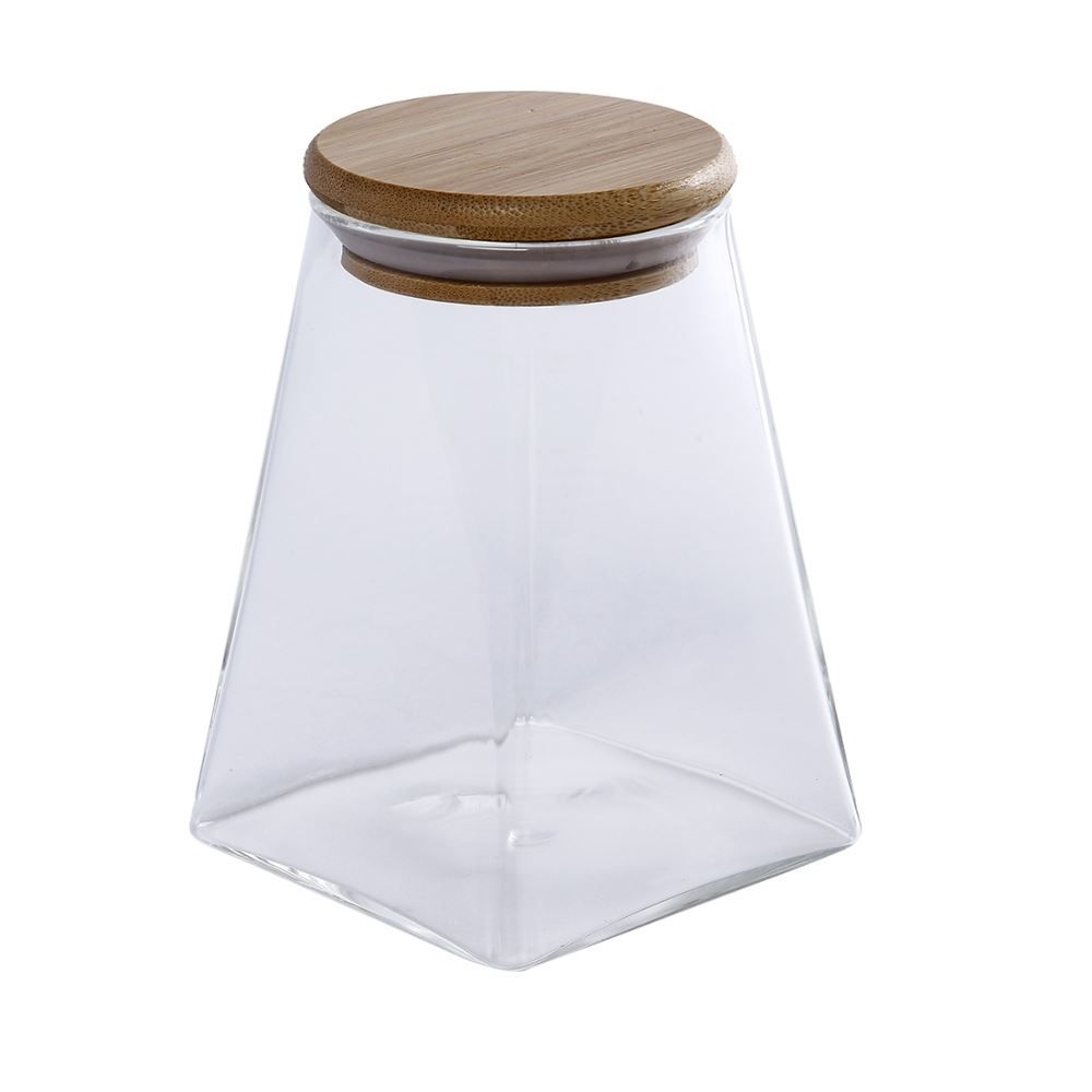 Pote Hermético Com Tampa De Bambu Havan Casa 560Ml - Vidro