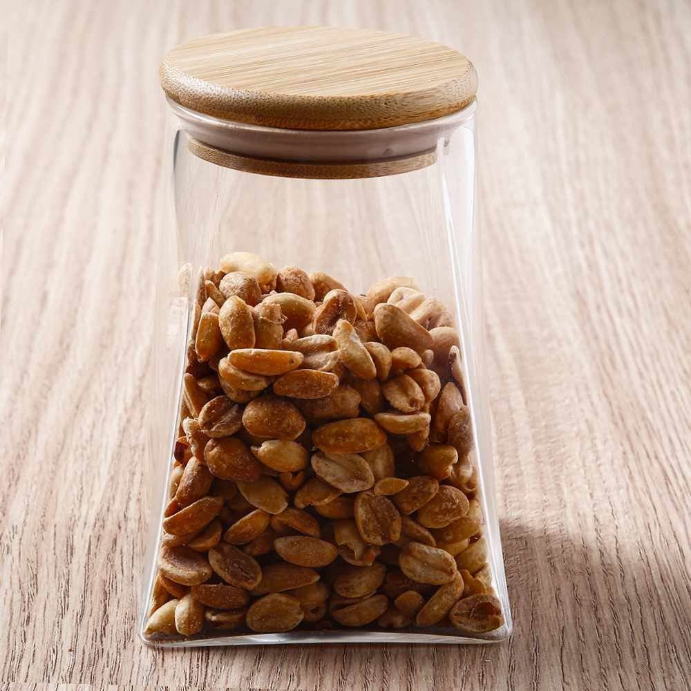 Pote Hermético Com Tampa De Bambu Havan Casa 560Ml - Vidro