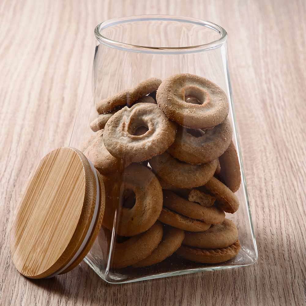 Pote Hermético Com Tampa De Bambu Havan Casa 920Ml - Vidro