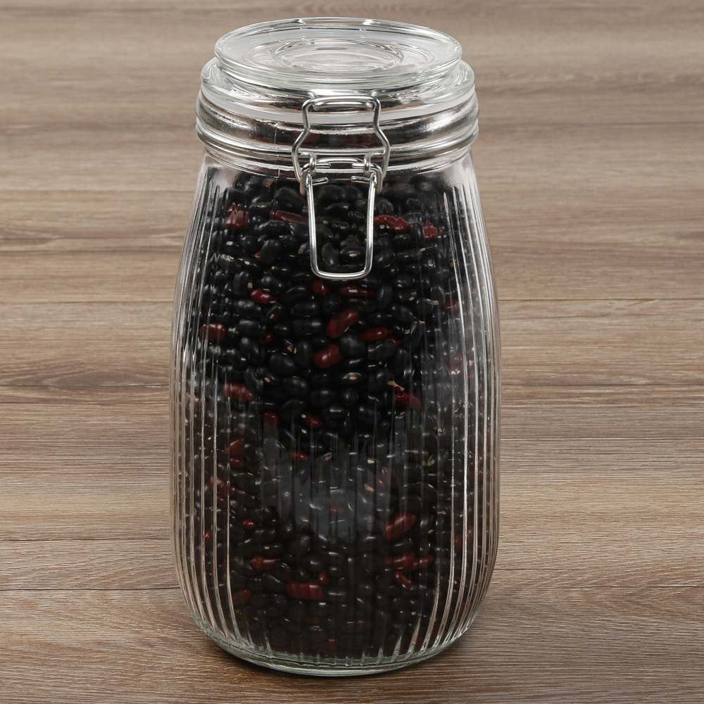 Pote Hermético De Vidro Canelado Havan Casa 1,5 Litros - Transparente