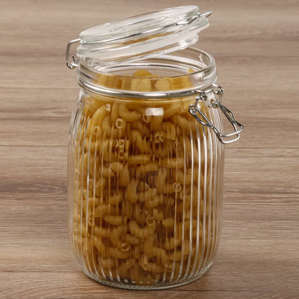 Pote Hermético De Vidro Canelado Havan Casa 1 Litro - Transparente